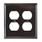 Amerelle Wall Plate, Number of Gangs: 2 gang Stamped Steel, Aged Bronze Finish, Brown 163DDDB - alternate 1